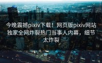 今晚震撼pixiv下载！网页版pixiv网站独家全网炸裂热门当事人内幕，细节太炸裂