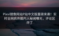 Pixvi镜像网站P站中文版重磅来袭！实时全网疯传圈内人秘闻曝光，评论区炸了