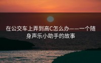 在公交车上弄到高C怎么办——一个随身声乐小助手的故事