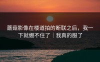 蘑菇影像在楼道拍的断联之后，我一下就绷不住了｜我真的服了