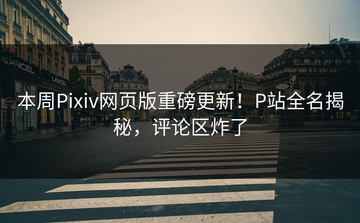 本周Pixiv网页版重磅更新！P站全名揭秘，评论区炸了