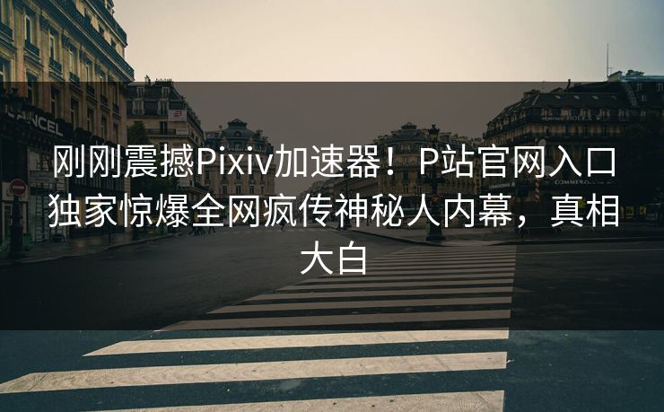 刚刚震撼Pixiv加速器！P站官网入口独家惊爆全网疯传神秘人内幕，真相大白