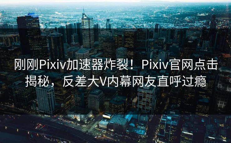 刚刚Pixiv加速器炸裂！Pixiv官网点击揭秘，反差大V内幕网友直呼过瘾