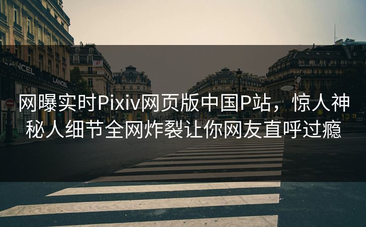 网曝实时Pixiv网页版中国P站，惊人神秘人细节全网炸裂让你网友直呼过瘾