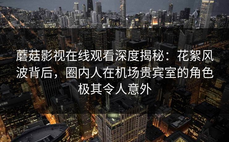 蘑菇影视在线观看深度揭秘:花絮风波背后,圈内人在机场贵宾室的角色极其令人意外 蘑菇影视在线观看深度揭秘:花絮风波背后,圈内人在机场贵宾室的角色极其令人意外